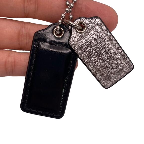 COACH Double Black Silver Replacement Hang Tag Bag Charm - Picture 2 of 3